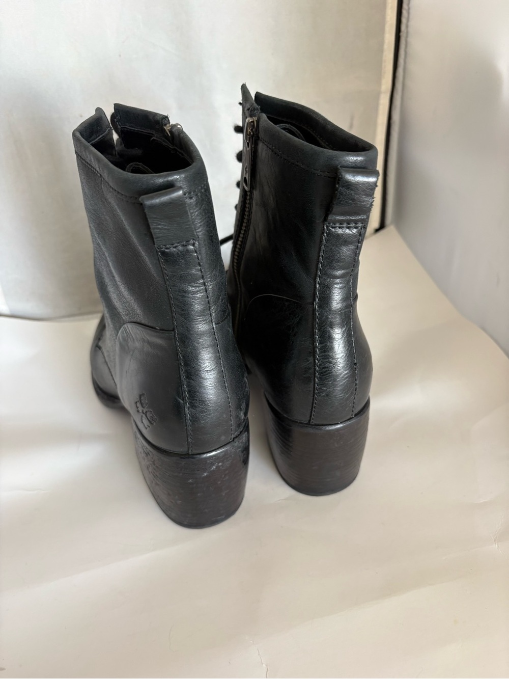 Patricia Nash Black Lace-Up Leather Ankle Boots 9.5 - Picture 5 of 15